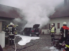 15. Dezember 2011: Brand eines Pkw´s und einer Garage in Kasing.